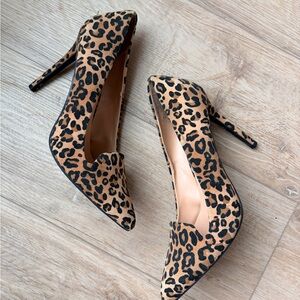 Lauren Conrad suede animal print pumps